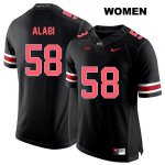 Women's NCAA Ohio State Buckeyes Joshua Alabi #58 College Stitched Authentic Nike Red Number Black Football Jersey OE20R43LX